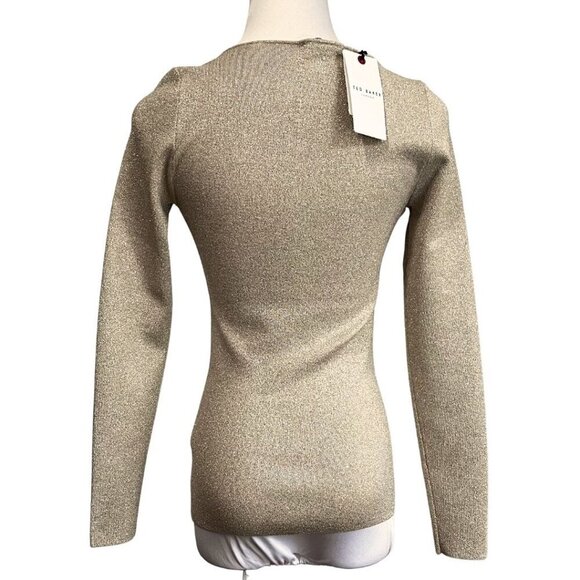 Ted Baker Cream Long Sleeve Top - Picture 4 of 14